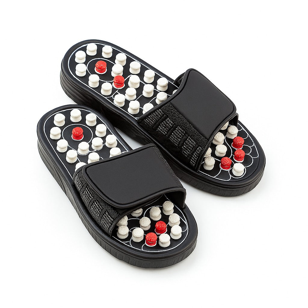 Les pantoufles d’acupuncture pour les douleurs aux pieds.