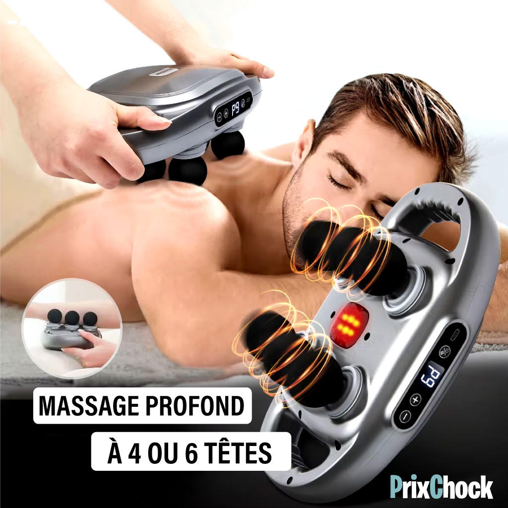 Pistolet De Massage Par Vibration à 6 Têtes : Pour Une Détente Sur-mesure